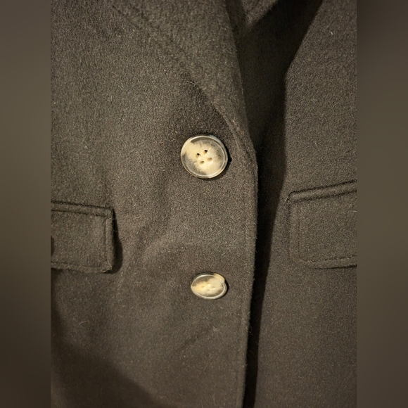 NWOT Calvin Klein Women's Black Wool Maxi Coat with Faux Fur Collar (Size XS) - Picture 5 of 12